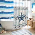 thumbnail image 5 of No Hook Shower Curtain, Texas Star Blue Shower Curtains for Bathroom with See Through Top Window, Farmhouse Country Branches Wooden Grain Waterproof & Washable Bath Curtain Narrow 54"x78", 5 of 9