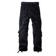 thumbnail image 2 of Pantalones cargo Raroauf para mujer, talla grande, negros con 8 bolsillos, 2 of 7