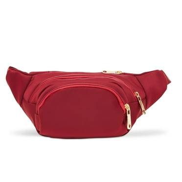 Zodaca Adjustable Waist Fanny Pack, Unisex, Nylon, Burgundy