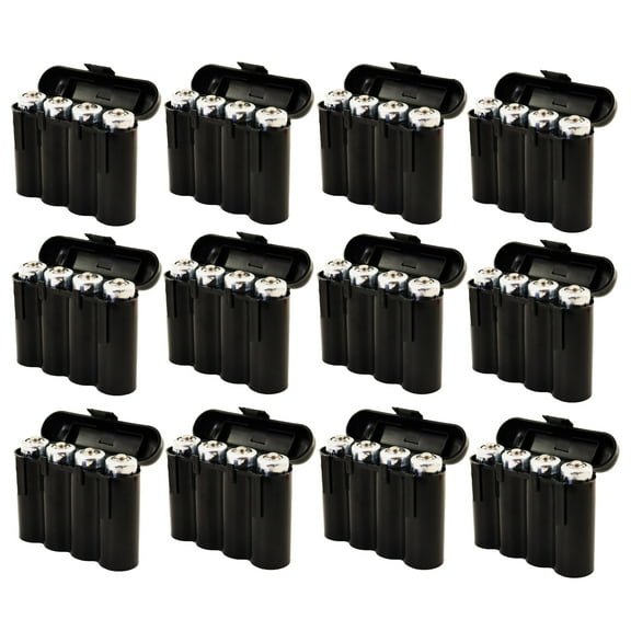 EBC Battery 12 Black Plastic AA AAA Battery Holder Box Storage Cases