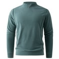 thumbnail image 2 of pstuiky Camisas de manga larga de invierno para hombre, Suéter de punto cálido de color sólido de moda informal para hombre, manga larga, top redondo Tops de hombre l, 2 of 8