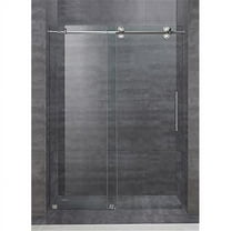 AstonGlobal SDR978-SS-48-10 Langham 48 x 75 in. Completely Frameless Sliding Shower Door in Stainless Steel
