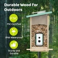 thumbnail image 5 of Birdfy Smart Bird Feeder with Camera, AI Identify 6000+ Species, Solar Powered,Eco-friendly Wooden, Ideal Gift, Cyan, 5 of 10