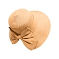 thumbnail image 1 of Sombrero de paja para mujer con circunferencia de 56-60 cm, parasol, protector solar, para viajes al aire libre, sombrero de playa con lazo, 1 of 6