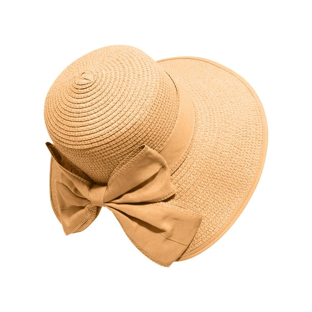 Sombrero de paja para mujer con circunferencia de 56-60 cm, parasol, protector solar, para viajes al aire libre, sombrero de playa con lazo