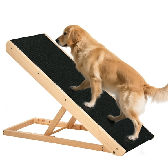 PawHut Dog Ramp Adjustable for Bed Couch, Foldable Pet Ramp for Large Dogs