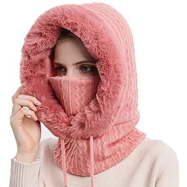 Gorro rosa con capucha para mujer, gorro con capucha para mujer, gorro deportivo de invierno al aire libre Sailing Electrónica