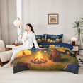 thumbnail image 4 of Erosebridal Adventure Cartoon RV Car Bedding Comforter Set 7 Pieces for Girls Boys,Teens Happy Camping Animal Bear Full Bedding Set,Navy Blue Reversible,Super Cozy Room Decor, 4 of 6