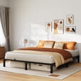 thumbnail image 3 of 10 - pulgada king tool - free heavy - duty metal platform marco de cama con durable iron slat support y legs, no box spring o screws needed, supports up to 800 lbs, 3 of 8