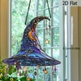 thumbnail image 6 of 2025 Halloween Charming Moonlight Witch Hat, 7"×7.8" 2d Acrylic Magical Witch Hat Hanging Decor, Witch Hat Pendant Wall Hanging Halloween & Home Decoration, 6 of 8