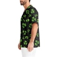 thumbnail image 3 of Fgvctg St. Patrick's Day Mens Scrubs V Neck Cute Shamrock Clover Graphic Scrubs Top Fashion Workwear Short Sleeve T Shirts Loose Scrub Working Shirts Medical Nurse Uniform with Pockets Black 2XL, 3 of 6