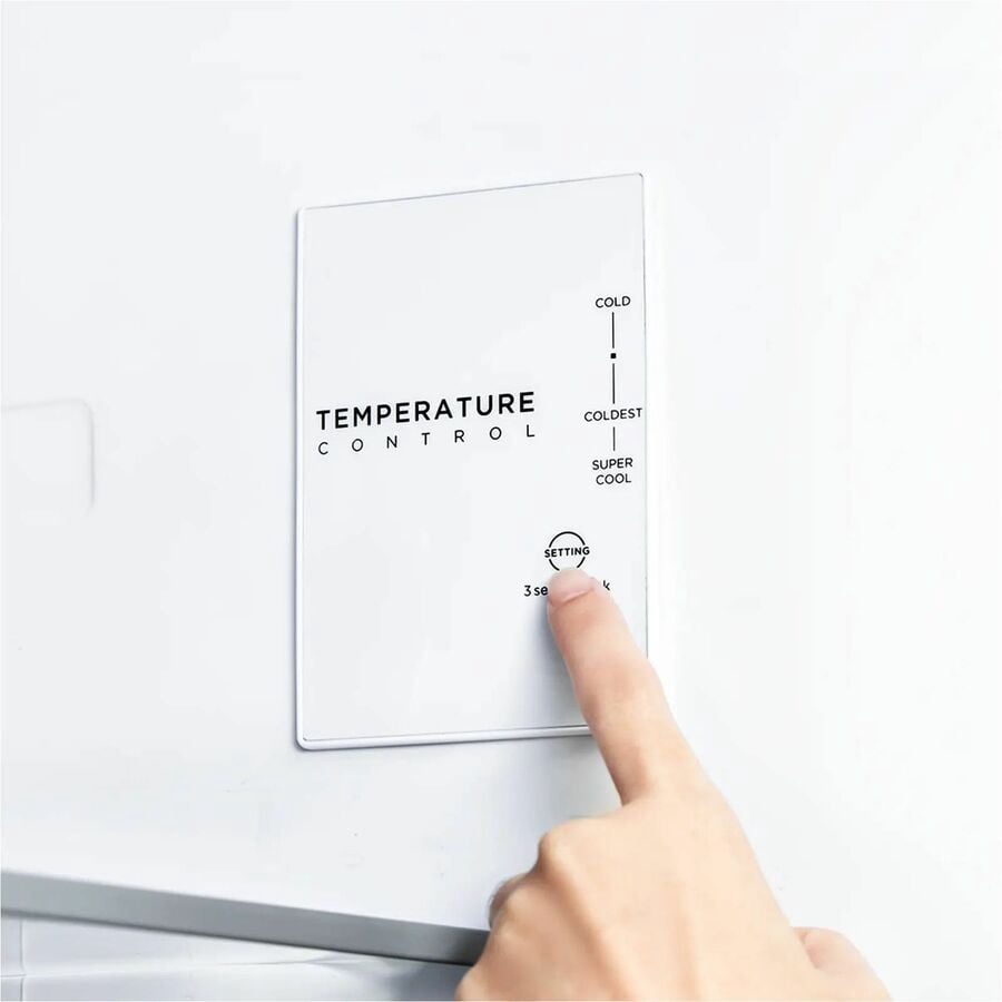 Midea MRT14D3BWW 14 Cf Top Mount Refrigerator Glass Shelves Ice Maker Ready Estar