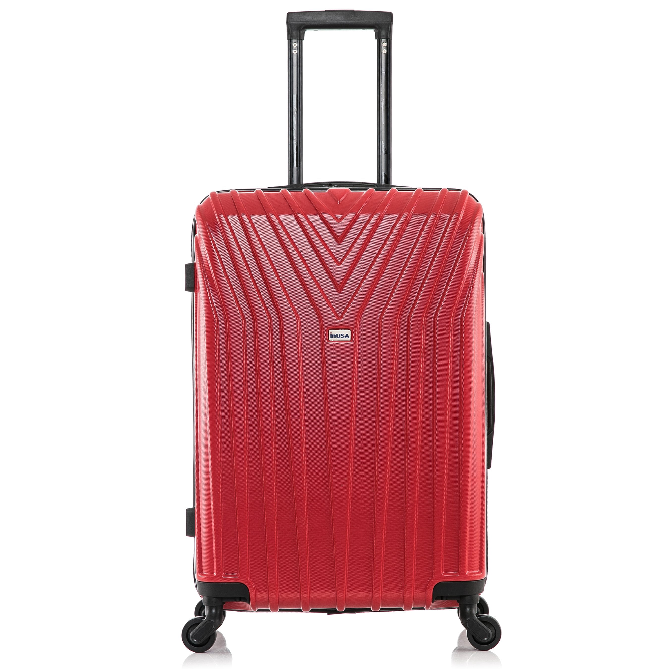 InUSA Vasty 24" Hardside Lightweight Luggage with Spinner Wheels, Handle, and Trolley, Red