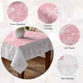 thumbnail image 5 of Snowflakes Christmas Table Cloth Waterproof Tablecloths, Pink Xmas Winter Vintage Tablecloth Dining Table Cover for Kitchen Party Tabletop Outdoor, Rectangle Tablecloth 52x70 Inch, 5 of 9