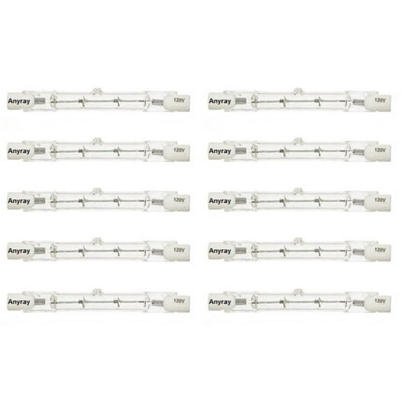 Anyray A1824Y (10-Pack) J78 50W 120V 50 Watt J Type DE T3 50Watts 78mm Halogen Bulbs 3 1/8'' inch