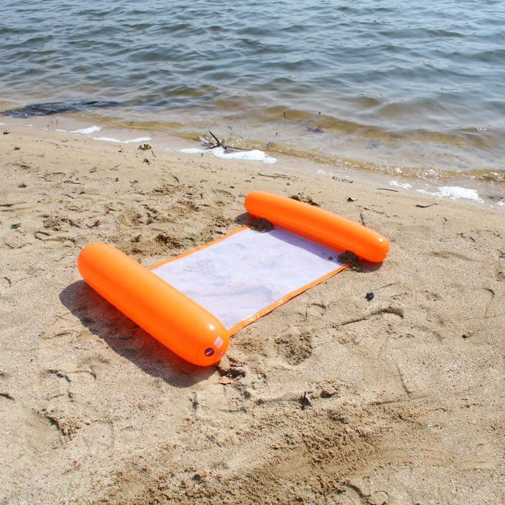 Homeex Swimming Pool Hanging Net Inflatable Floating Row Foldable Striped Orangered cylindrical