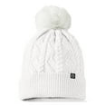 thumbnail image 4 of Dalix Cable Knit Pom Beanie Soft Stretch Skully Warm Fuzzy Faux Sherpa Winter Ski Beanie in White, 4 of 5