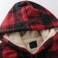thumbnail image 5 of Waterproof Jackets For Men Plaid Fall Hooded Color Blocked Drawstring Zip Oversized Denim Jacket Women,Watermelon Red,M, 5 of 5