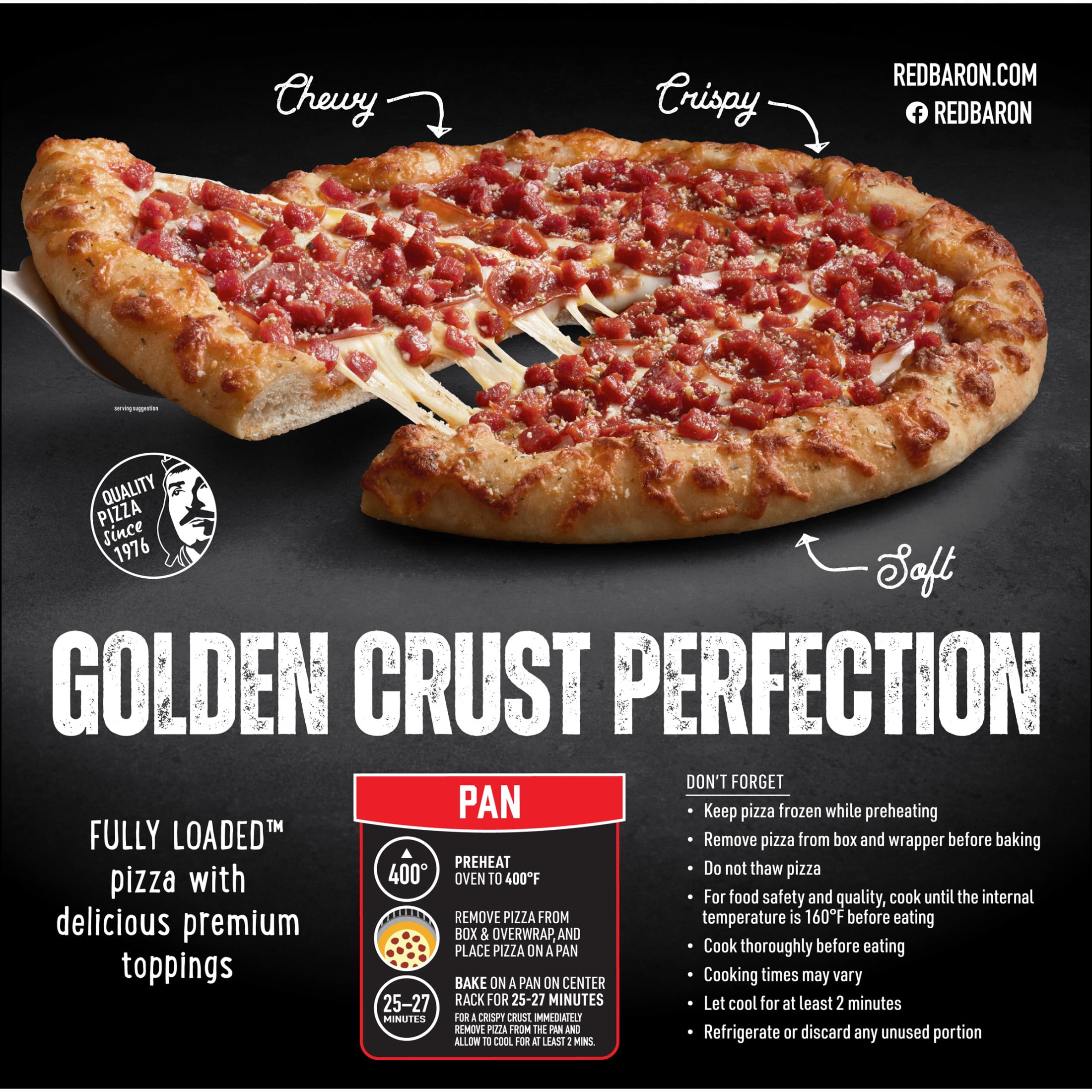 Red Baron Fully Loaded Ultimate Pepperoni Hand Tossed Crust Frozen Pizza, 28.75 oz
