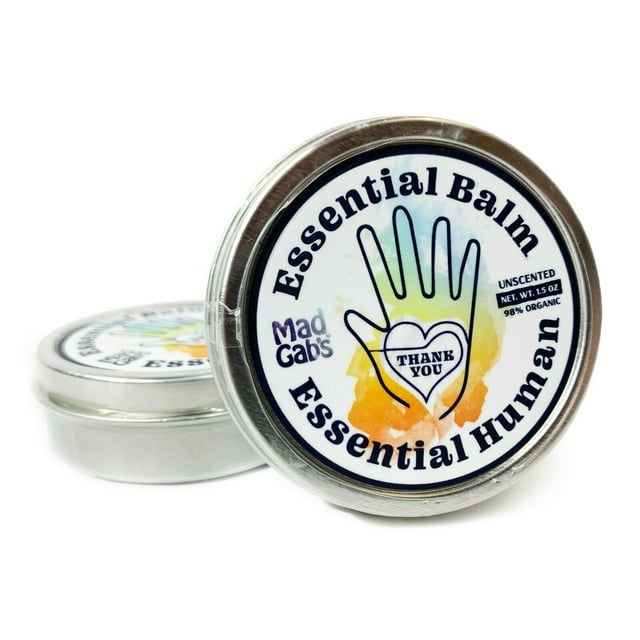 The Essential Hand Balm, 2-Pack Natural & Organic Balm from Mad Gab's, Unscented