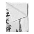 thumbnail image 2 of Eiffel Tower Soft Flannel Fleece Throw Blanket, Famous Monuments of Liberty Eiffel Tower Japanese Building Urban, Cozy Plush for Indoor and Outdoor Use, 70" x 90", White Black, by Ambesonne, 2 of 5