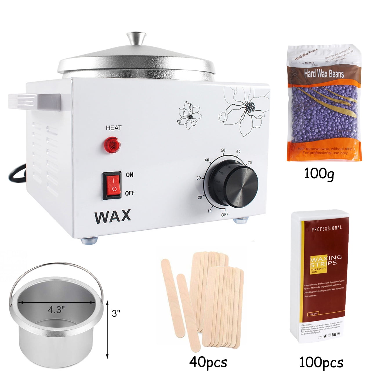 iMeshbean Electric Hot Wax Warmer Heater Hair Removal Kit Set