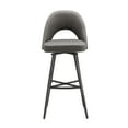 thumbnail image 4 of Weston Home Krista Metal Swivel 29" Bar Stools, Set of 2, Dark Grey, 4 of 8