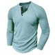 thumbnail image 1 of pstuiky camisas de manga larga para hombre, Camisa informal de manga larga con cuello redondo y botones de color liso para hombre salir tops xl, 1 of 8