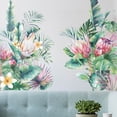 thumbnail image 3 of 2pcs Wall Stickers Self-adhesive Tropical Leaves Flowers Bedroom Living Room Decoration Wall Paper, 3 of 8