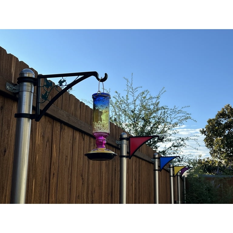 2 PCS Hangs EZ Fence Post Hangers with Green Ivy Inserts(Plant Hanger,  Garden Hook)