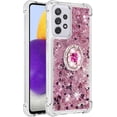 thumbnail image 4 of for Samsung Galaxy A33 5G Glitter Case with Ring Holder, Bling Sparkle Floating Liquid Soft TPU Cushion Fashion Girly Women Girls Clear Case Cover for Samsung Galaxy A33 5G  Rose Gold, 4 of 14