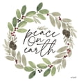 thumbnail image 2 of Sherrill, Kate 15x15 Black Ornate Wood Framed with Double Matting Museum Art Print Titled - Peace on Earth Wreath, 2 of 4