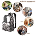 thumbnail image 5 of ZIATUBLES 17 Inch Clear Backpack, Heavy Duty Fabric & PVC Transparent Bag with Gray Bow Leopard Print Print, Large Capacity See Through Bookbag Easy to Clean for School & Travel, 5 of 7
