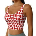 thumbnail image 2 of Fotbe Canada Pattern Womens' Sports Bra Longline Wirefree Padded with Medium Support Sports Moisture-Wicking Workou Vest,Tank Top-X-Large, 2 of 7