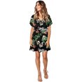 thumbnail image 4 of Fridja Robe pour Femmes Impression Personnalisée Longueur Genou Manches Courtes Robe Drapée, 4 of 9