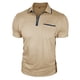 thumbnail image 4 of Ceisia Men's Slim Fit Short-Sleeve Half-Zip Polo Shirt Solid Color Contrast Decoration Spring Summer Shirt Gift, 4 of 6