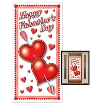 Beistle Happy Valentine's Day Door Cover, 30-Inch by 5-Feet, 1 Per Package