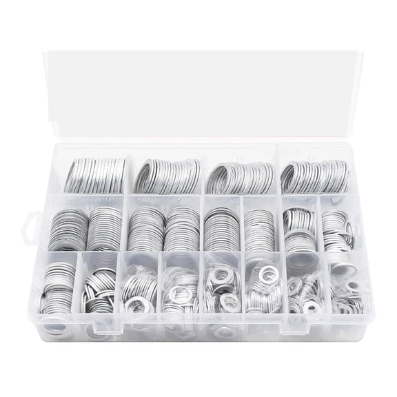 540Pcs 18 Size Automotive Drain Plug Gaskets Oil Crushed Washers Aluminum Flat Washers Hardware Assortment Kit