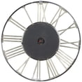thumbnail image 6 of DecMode 35" Silver Aluminum Geometric Open Frame Wall Clock with Black Glass Center, 6 of 7