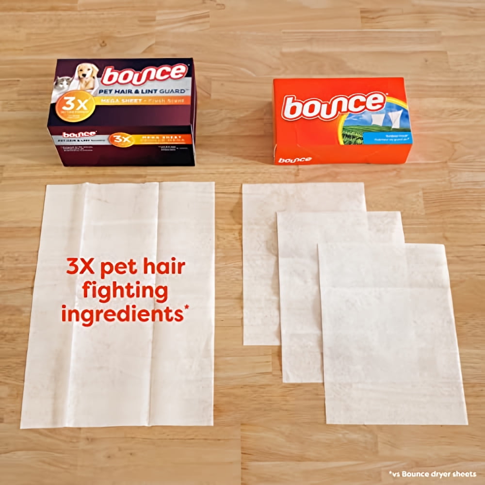 Bounce PET Hair & Lint Guard Mega Dryer Sheets (Pack of 20)