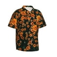 thumbnail image 2 of Balery Daisies Print Men's Hawaiian Shirts Short Sleeve Beach Shirt Relaxed Fit Vacation Button Down Shirts-Small, 2 of 9