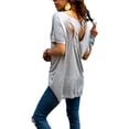 thumbnail image 2 of Mytrendy Women Dandelion Print Short Sleeve Hollow Out Back Casual Loose T-Shirt, 2 of 4
