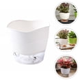 thumbnail image 4 of Shisuyan 2Set Self Watering Planters Plastic Round White Dual Purpose For Plant Growers, 4 of 9