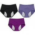 thumbnail image 1 of Women 3PC Solid Mesh Breathable High Waist Peripheral Leak Proof Menstrual Pants, 1 of 3