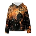 thumbnail image 4 of Kogui Girls Trendy Daily Outer Tops, Long Sleeve Hooded Pullover With Pockets, Casual Halloween Graphic Printed Sweatshirt (White, 7-8 Years), 4 of 6