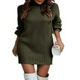 thumbnail image 1 of Solid Color Turtleneck Mini Party Dress for Women, 1 of 2