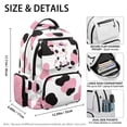 thumbnail image 5 of Pzuqiu Pink Cow Print Kids School Backpack 17 Inch Large Capacity Casual Bookbags Breathable Padded Straps Multiple Pockets for Teen Students Age 5-18 Daily Use, 5 of 7