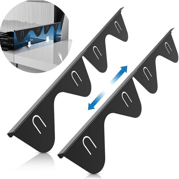 2 Pack Stainless Steel Stove Gap Covers, Stove Gap Filler for Kitchen for Kitchen, Adjustable Length 13.8" to 27.5", Black