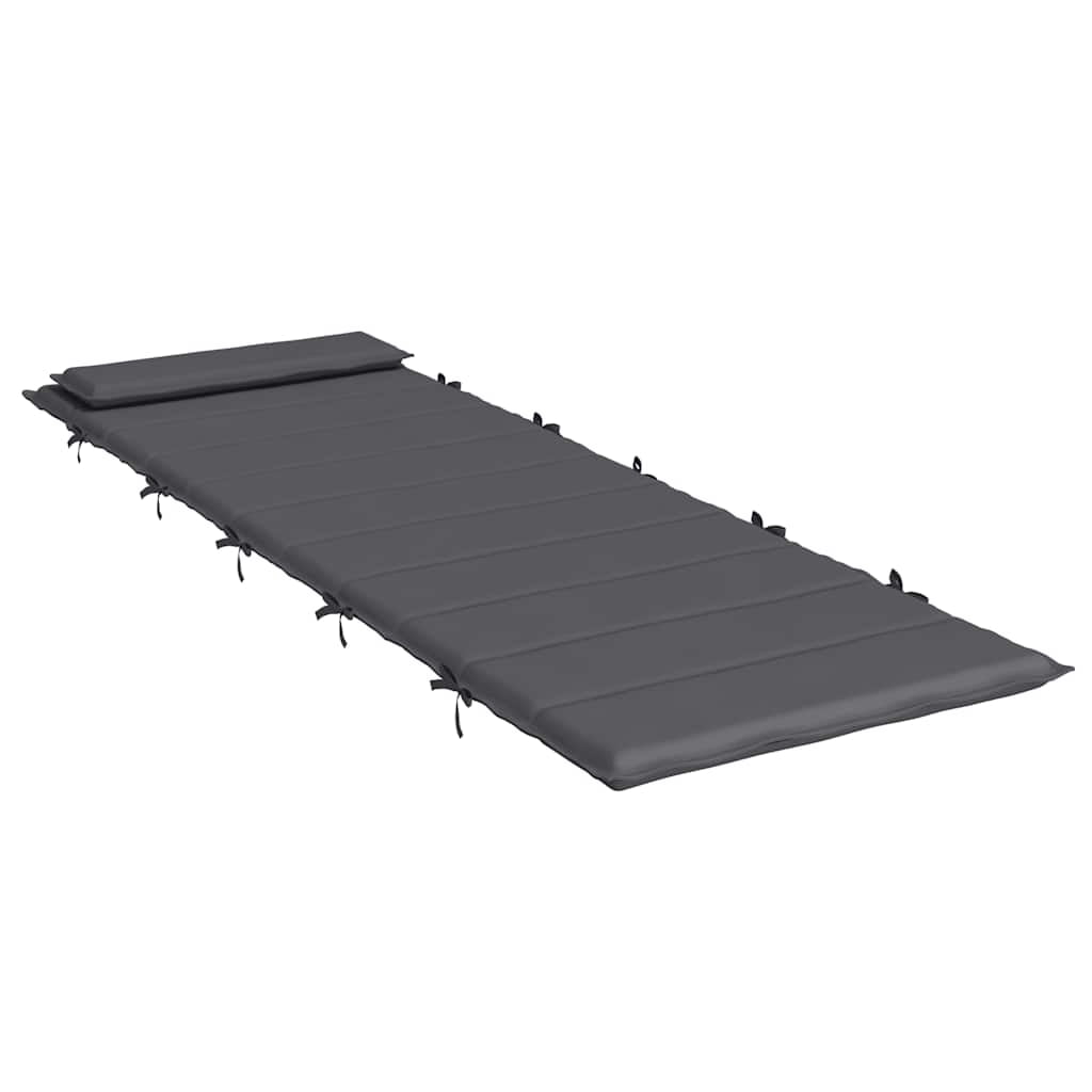 VidaXL 70.9" x 23.6" Anthracite Plain Lounge Chair Outdoor Seating Cushion, Water Resistant