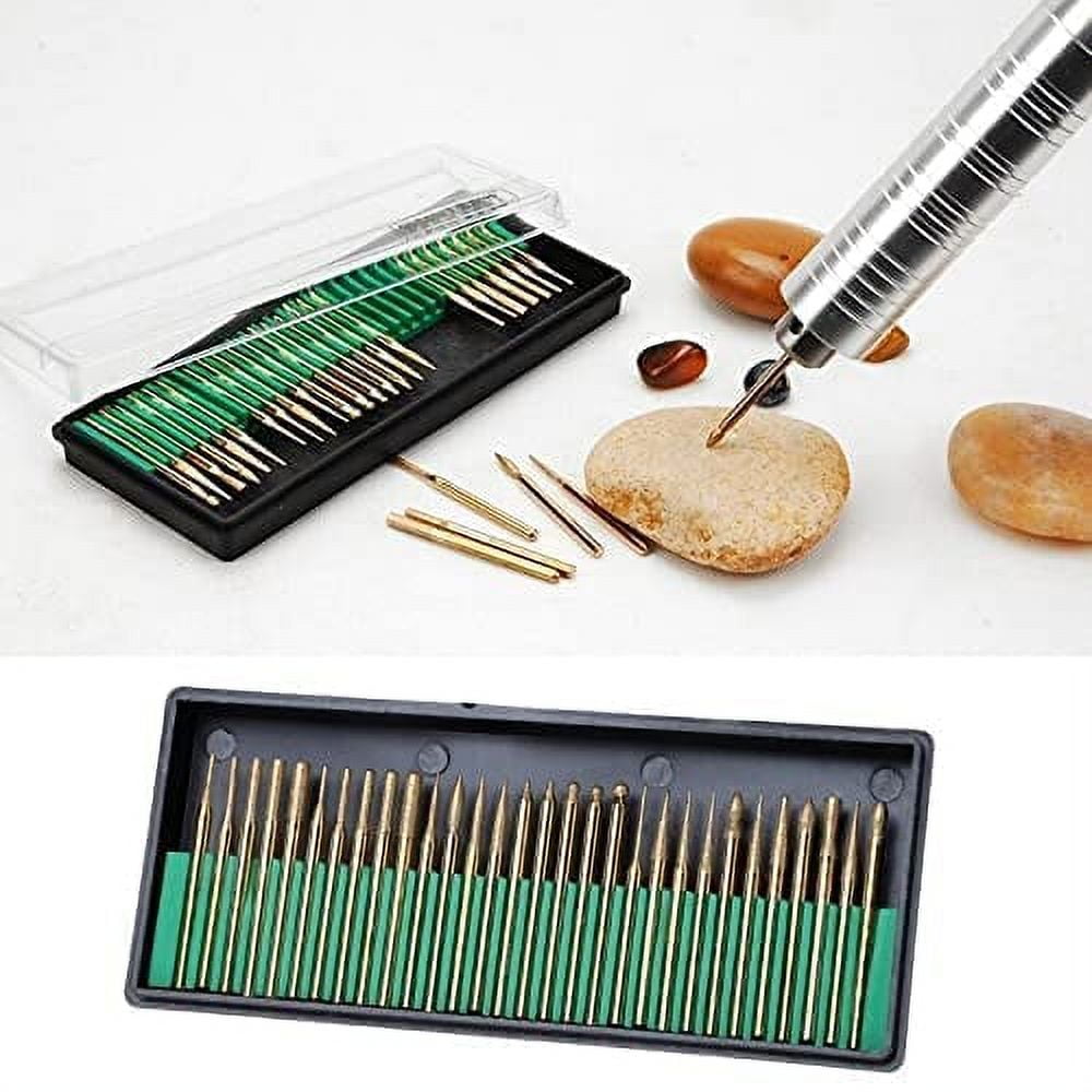 DRILAX Drill Bit Burr Set Diamond Coated Mixed Shapes Compatible with Dremel and Wen 30 Piece 1mm - 2mm - 3mm